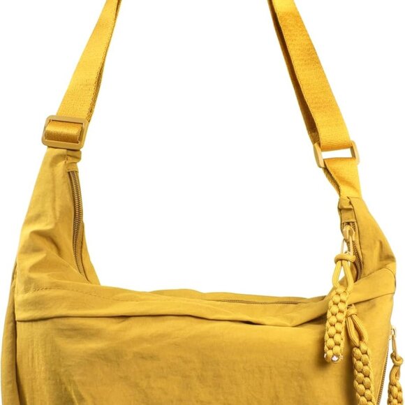 Women's Nylon Hobo Crescent Crossbody Bag Multi-Pocket Shoulder Purse - Picture 1 of 7